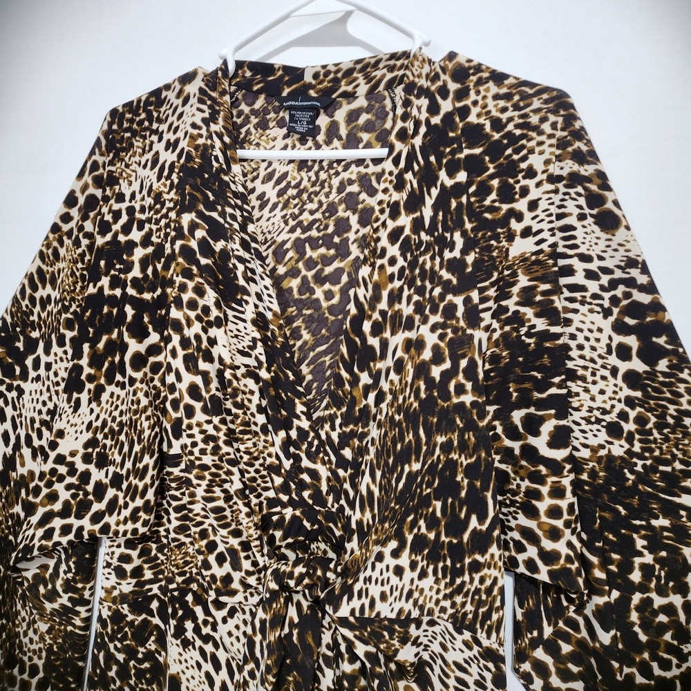 Moda‎ International Women's Cheetah Print Elegant Dress Size L - Picture 2 of 7